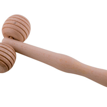 Carone - Sapone di Aleppo - MASSAGGIATORE 2 RUOTE grande in legno grezzo – lunghezza cm 24