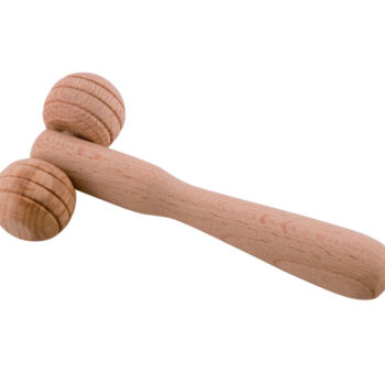 Carone - Sapone di Aleppo - MASSAGGIATORE 2 RUOTE piccolo in legno grezzo – lunghezza cm 12