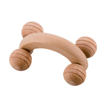 Carone - Sapone di Aleppo - MASSAGGIATORE 4 RUOTE piccolo in legno grezzo – lunghezza cm 9