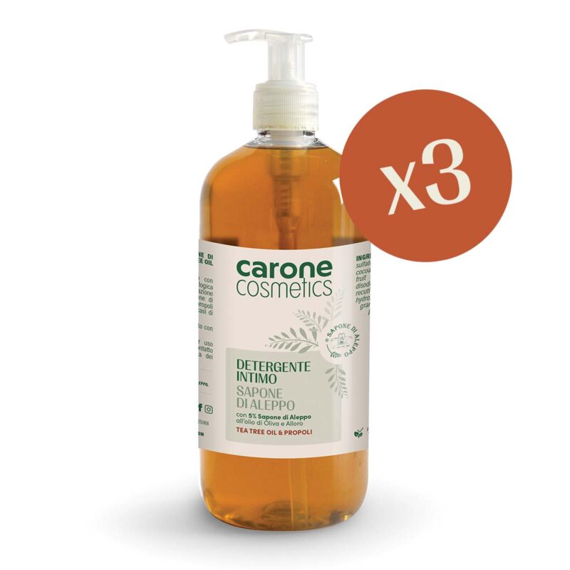 3 Pezzi - DETERGENTE intimo “SAPONE DI ALEPPO” - 250 ml e 500 ml