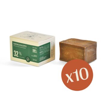 10 Pezzi - SAPONE DI ALEPPO olio d’oliva e olio di alloro 32% - 180 g