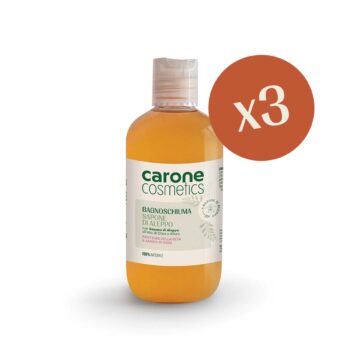 3 Pezzi - BAGNOSCHIUMA “SAPONE DI ALEPPO” proteine della seta - 250 ml