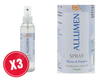 3 Pezzi - ALLUME DI POTASSIO spray classic BIO “ALLUMEN” - 125 ml