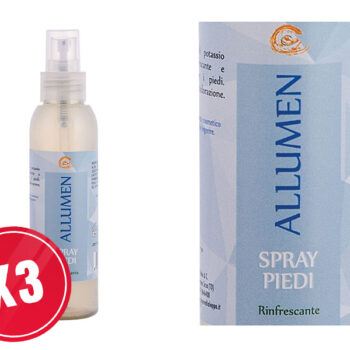 3 Pezzi - ALLUME DI POTASSIO spray per piedi BIO “ALLUMEN” - 125 ml
