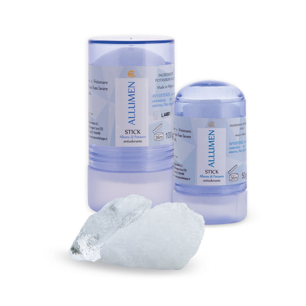 0066 1 Allume di potassio Stick Carone Cosmetics • Sapone di Aleppo • Prodotti Cosmetici Naturali