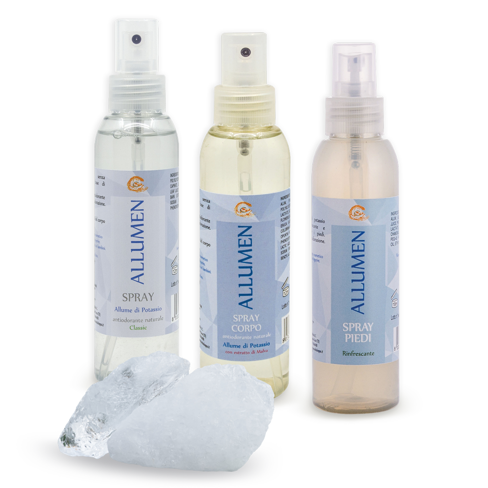 ALLUME DI POTASSIO TRIS SPRAY Carone Cosmetics • Sapone di Aleppo • Prodotti Cosmetici Naturali