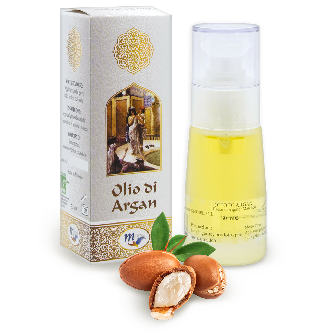 01300 OLIO ARGAN MAGREB completo Carone Cosmetics • Sapone di Aleppo • Prodotti Cosmetici Naturali